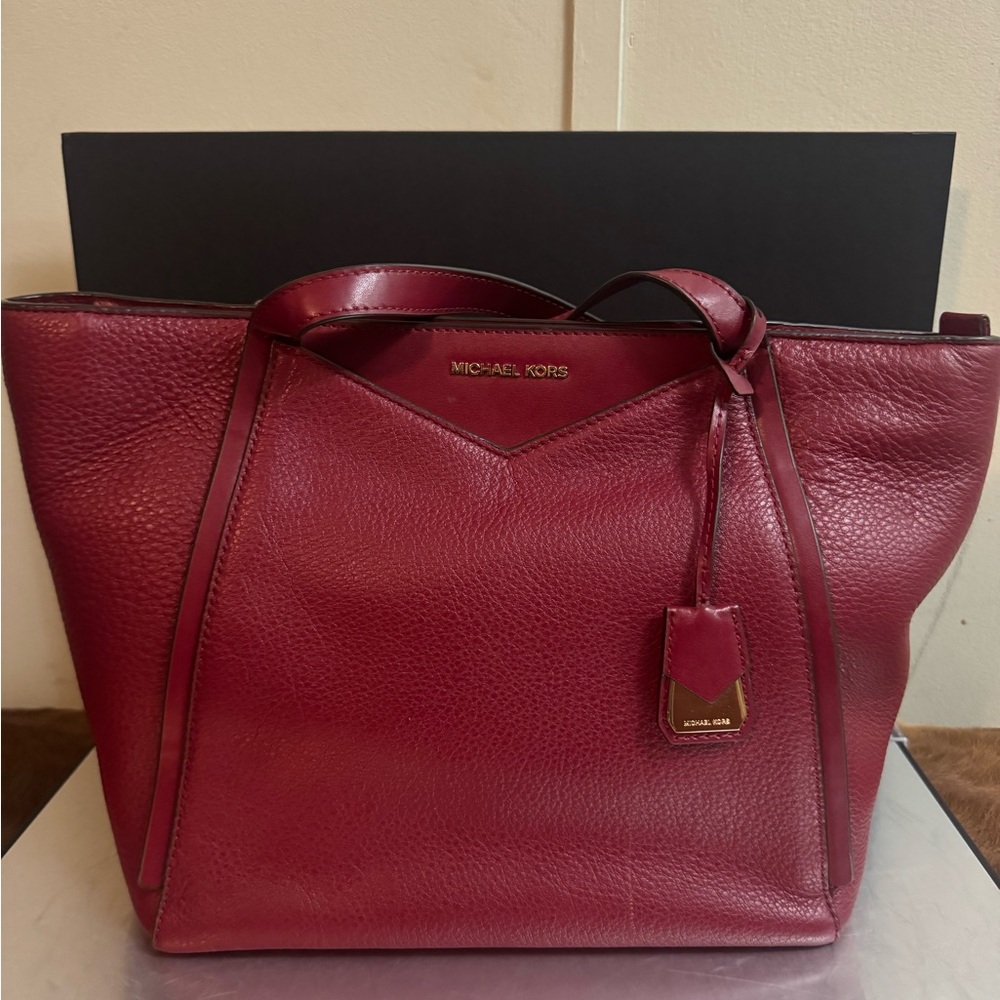 Michael Kors Wine Leather Tote